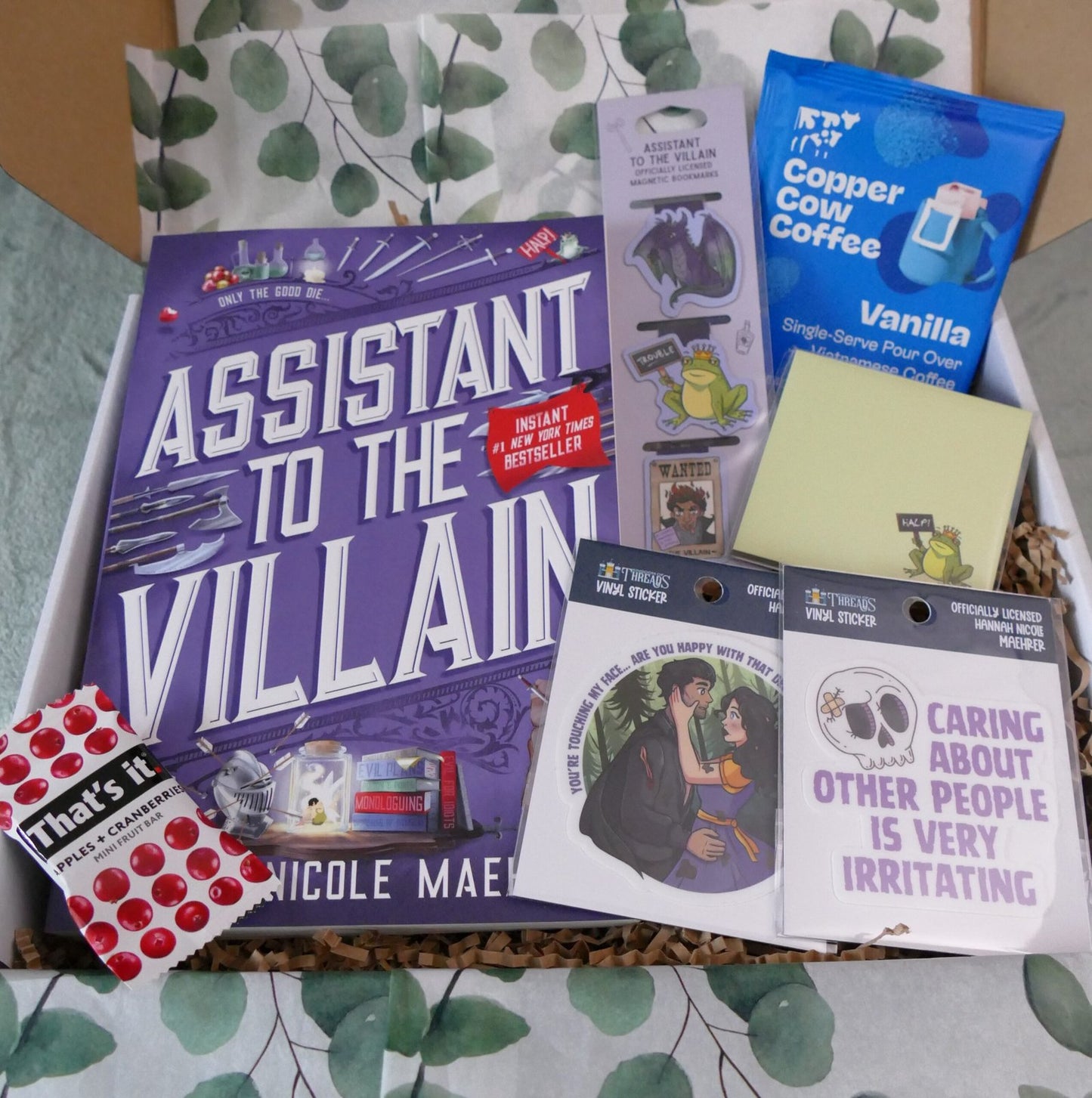 Assistant to the Villain story box packed and ready to gift