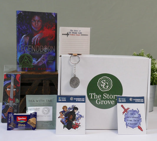 Legendborn premium story box – flat lay of included items