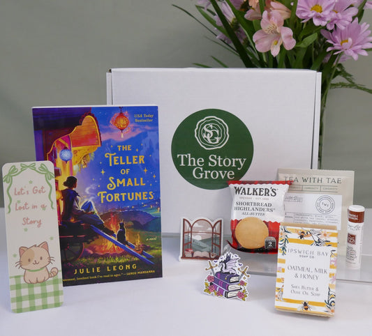 Teller of Small Fortunes story box – flat lay of included items
