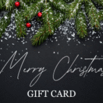 black & green festive merry christmas gift card