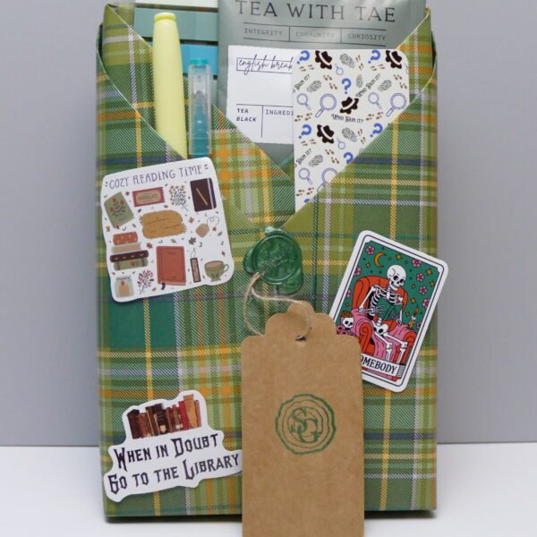 wrapped read green plaid