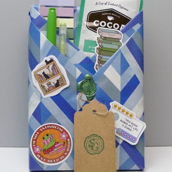 wrapped read Blue Geometric